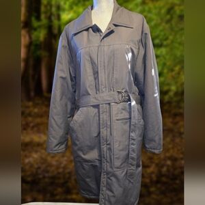 Clipper Mist Vintage Trench Coat Lined w Zipper Belt US Men's Size Large Long
